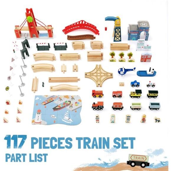 Giant bean 117 Pcs Busy Port City Train Set for Kids- Expandable & Changeable - Picture 5 of 7